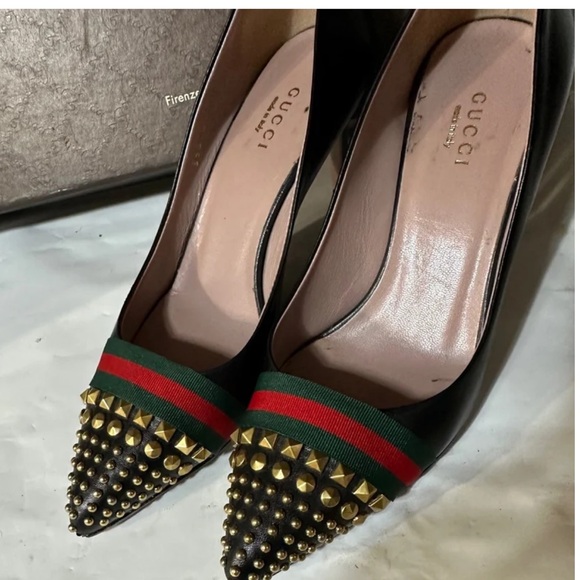 Gucci luxury designer real authentic 
shoes heels pumps stiletto stud - Picture 2 of 6